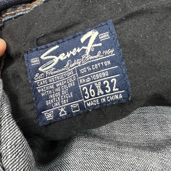 Seven7 Dark Wash Denim Straight Fit Jeans 36x30 - Picture 8 of 8